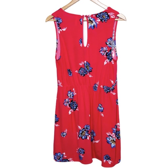 Xhilaration Red Floral Sleeveless V Neck Tie Front Dress Women Size Medium - Picture 9 of 16